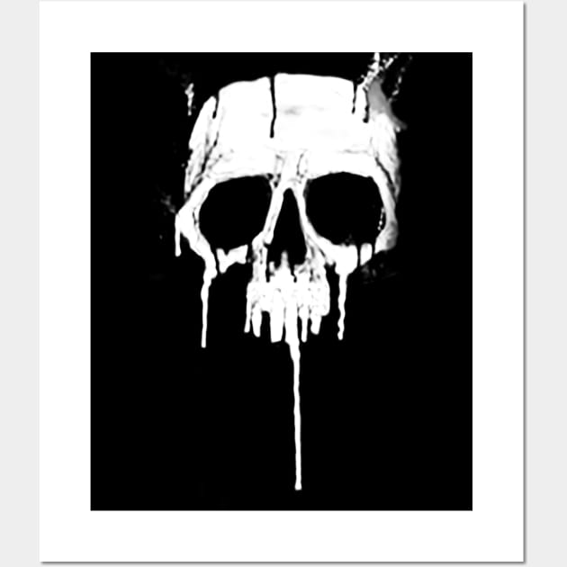 Classic Metal Graffiti Skull - Dripping Paint Graffiti graphic Wall Art by Vector Deluxe